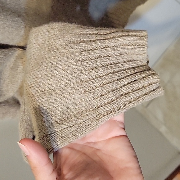 Scott & Fox Men's Soft Brown 100% Lambs Wool V-Neck Pullover Sweater Size Large - Picture 3 of 4